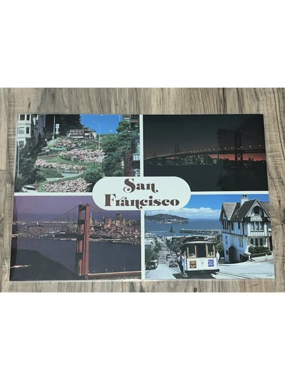 2 Vtg 1970s SAN FRANCISCO Laminated Placemats Golden Gate Bridge Cable Car